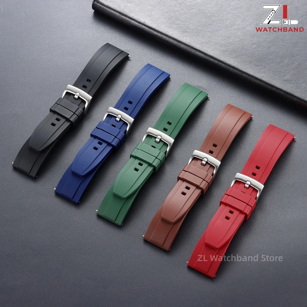 20mm 22mm Premium Grade Vulcanized FKM Rubber Strap for Seiko for Rolex Quick Release Watchbands Rubber Strap Bracelet Tropic