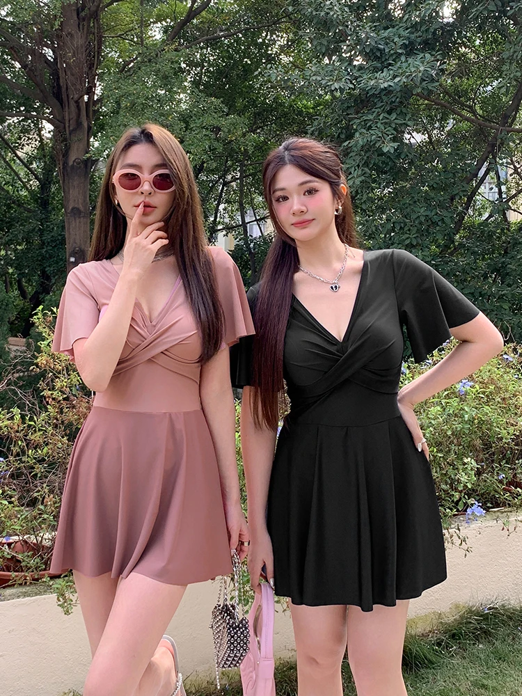 

Купальник больших размеров для женщин: модный, термостойкий, для спа, скрывающий живот, из высокоэластичного нейлона, спандекса и полиэстера