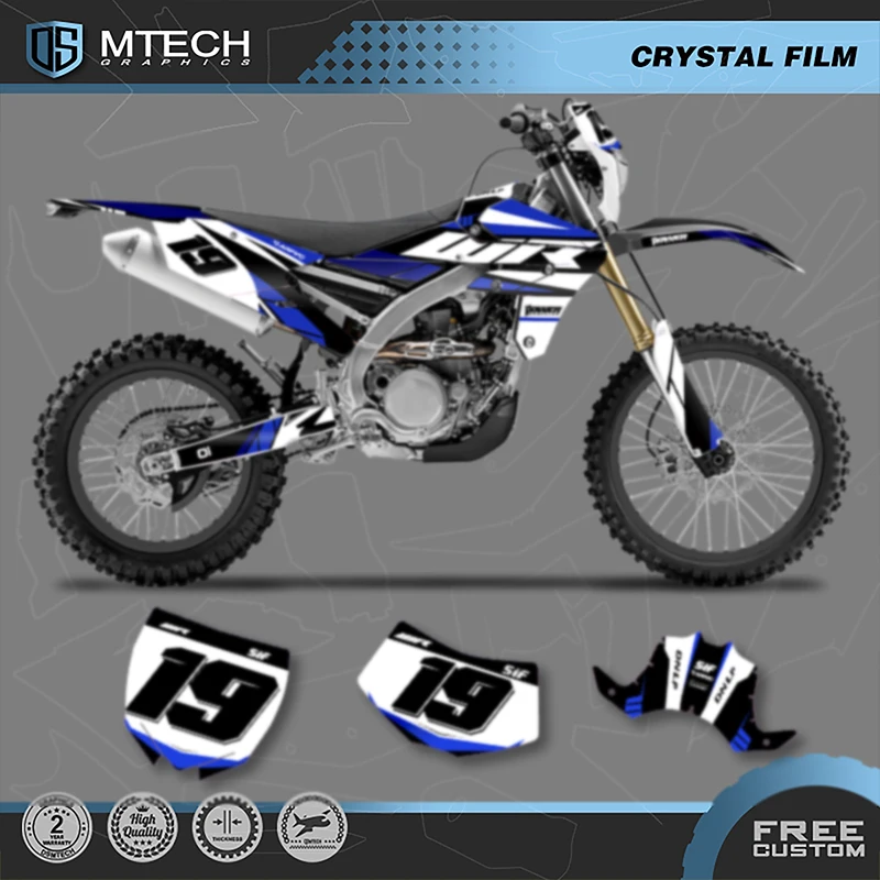 

DSMTECH Team Graphics Background Decal Sticker Kits For Yamaha WR250F WRF250 2015 2016 2017- 2019 WR450F WRF450 2016-18 006