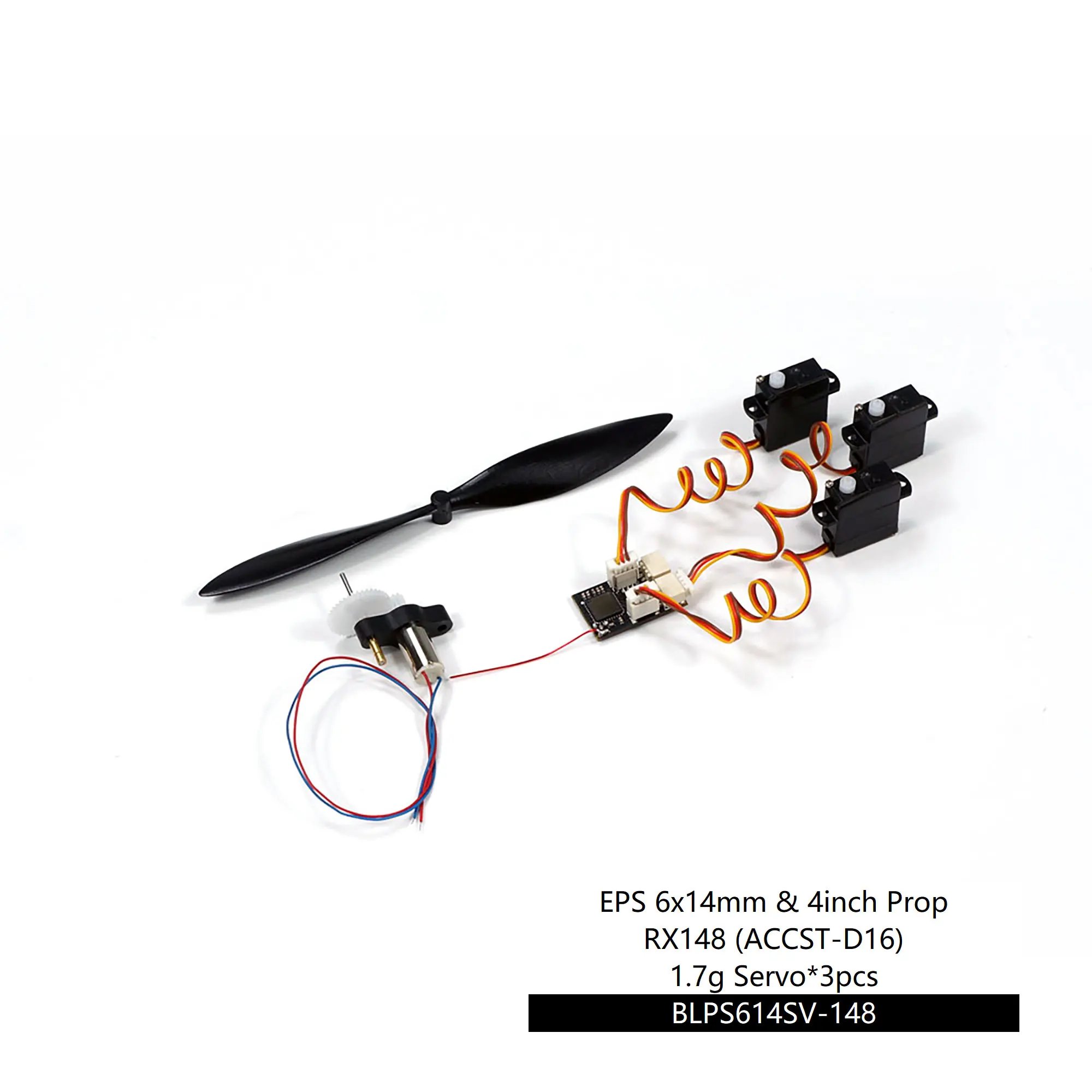 AEORC 6x14 Brushed Motor Combo with Prop, 2in1/3in1 & 1.7g Servo Multiple Protocol Receiver Kit for RC Plane Car Model
