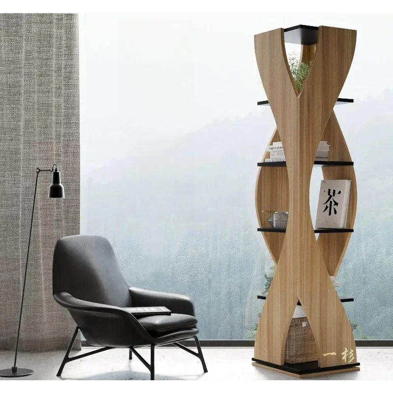 Corner Bookcase Floor Shelf Modern Simple Nordic Creative Living Room Display Cabinet