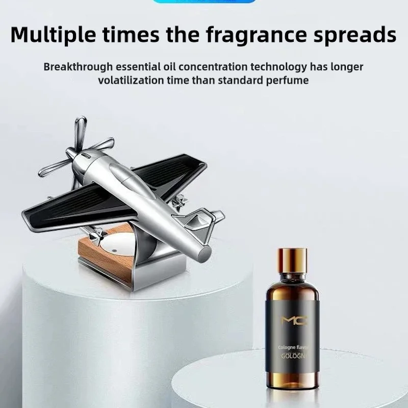 Difusor de fragancia para coche con chorro de combate con energía solar, diseño elegante, incluye recarga de aceite esencial de 10 ml para interiores de vehículos frescos