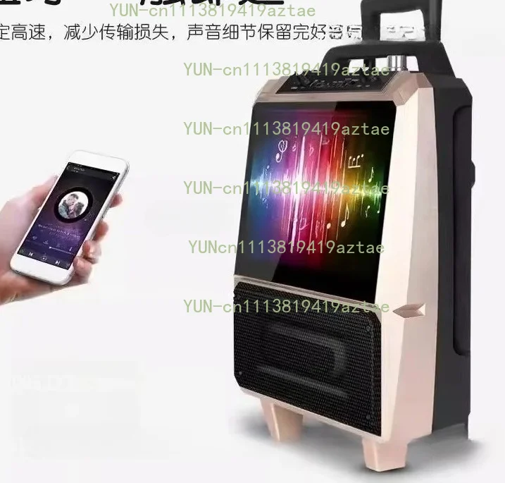 Outdoor Speaker, Portable Video Player, Wireless Microphone, Square Dance Stereo with Large Display Screen