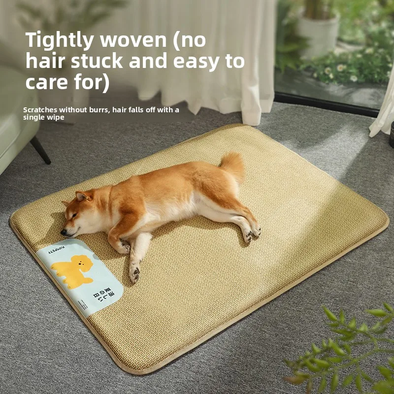 Pet mat anti-scratch cat sleeping mat cool and breathable cooling dog mat waterproof rattan mat nest cool and relieve heat