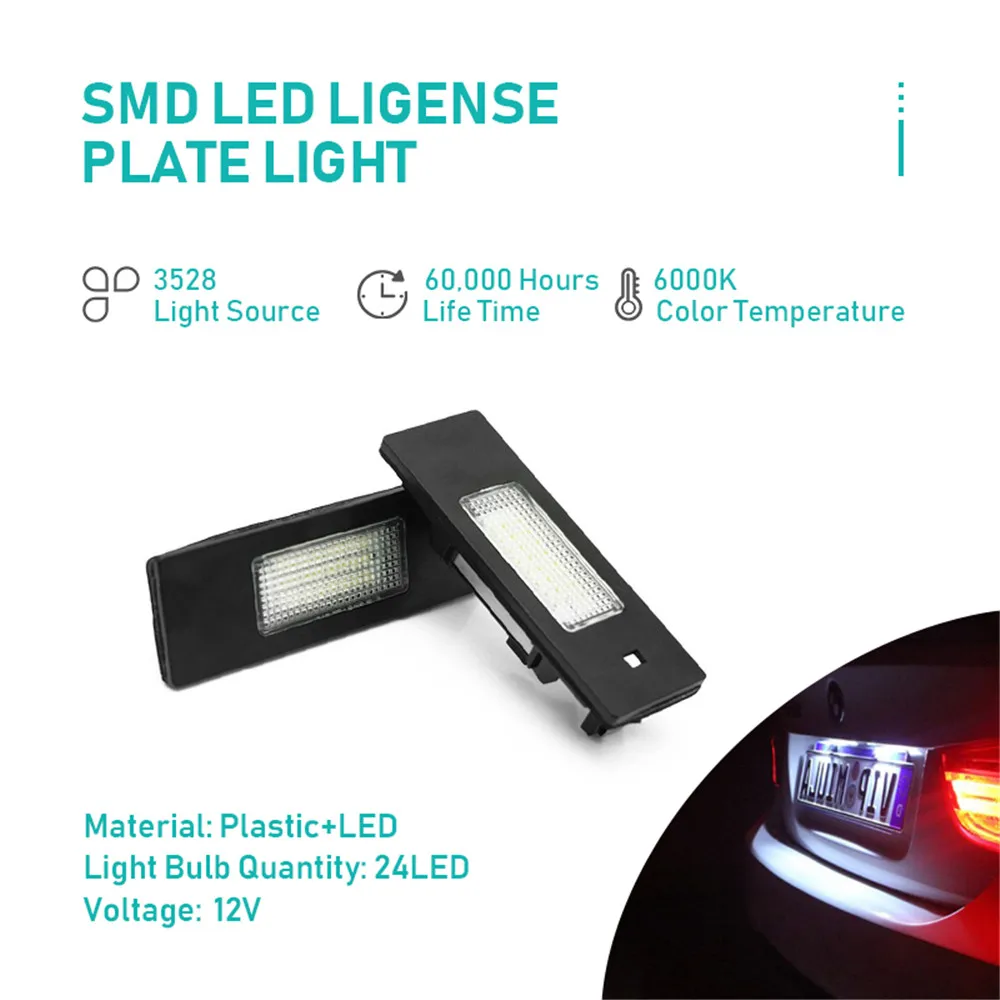 2Pcs LED License Plate Lamp Kit For BMW 1 6 Series Z4 i3 X2
