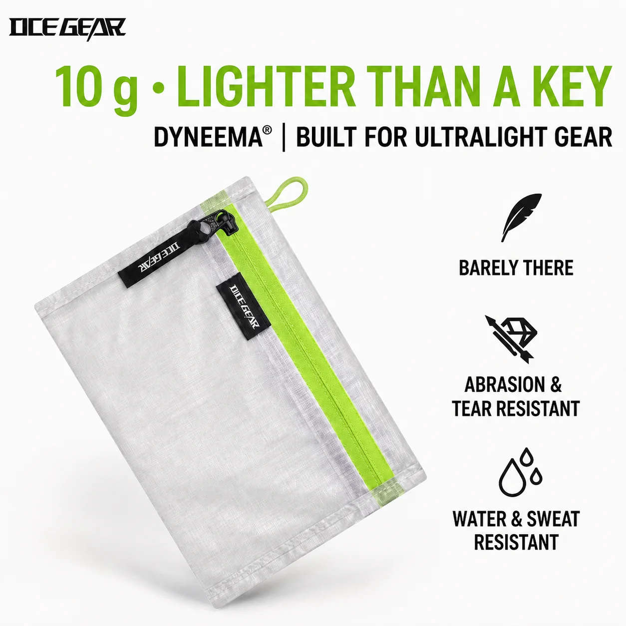 Ultralight DCF Dyneema Storage Pouch Waterproof Zipper Bag Lightweight Camping Hiking Travel Wallet Passport Card Holder Case
