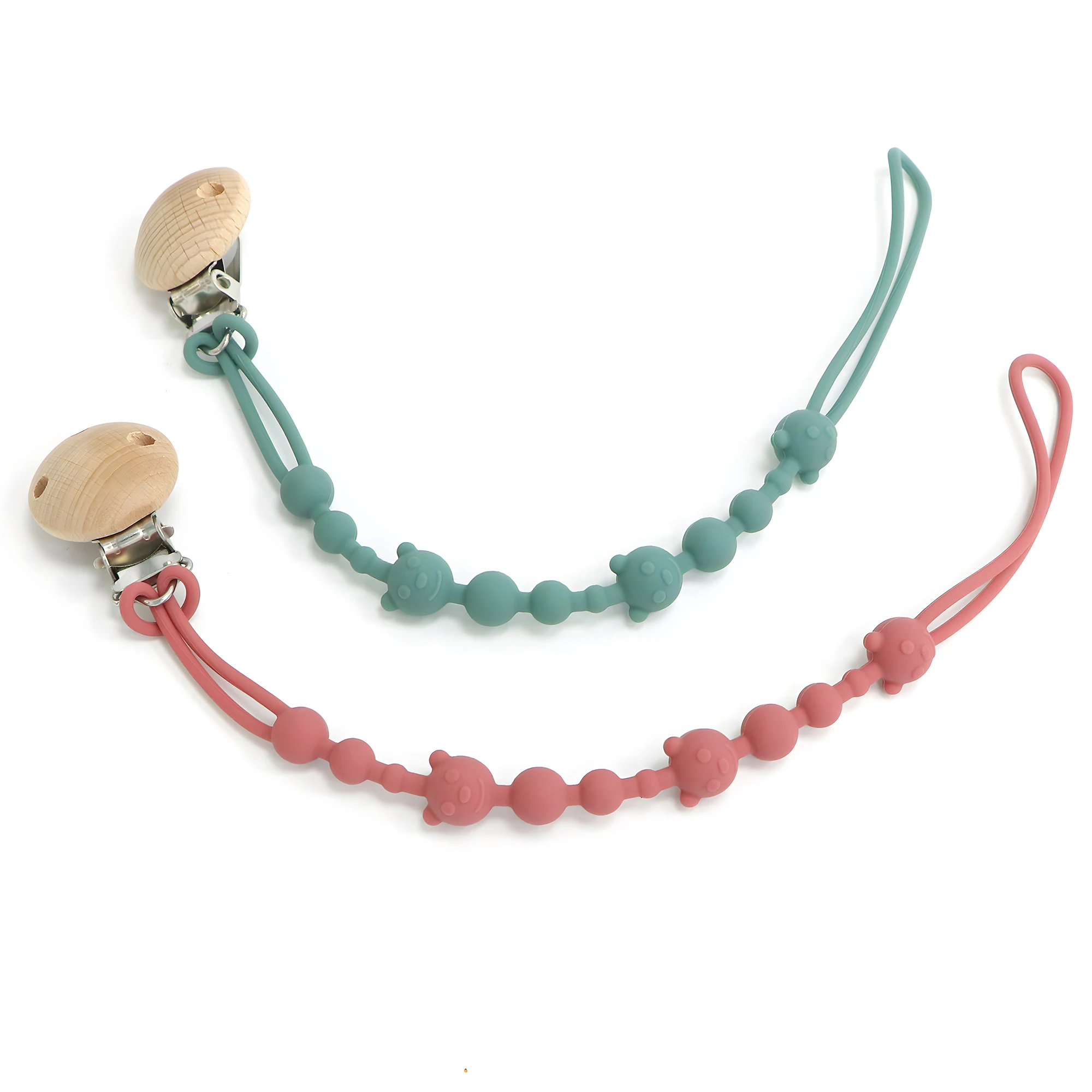 Soothing Pacifier Anti-chain Baby Stroller Teether Anti-loss Chain Baby Silicone Pacifier Clip Toy Biting Glue Lanyard