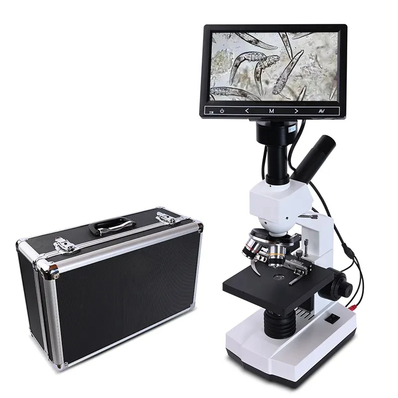 7-inch LCD Professional Mites Digital Sunshine Microscope Binocular Monocular Biological Lab Led 5MP Stereo 