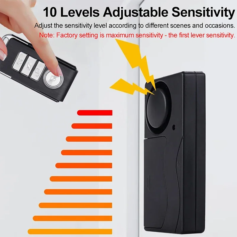 

110db Loud Door and Window Alarm with Remote Control Anti-Theft Alarm High-Sensitivity Sensor Alarm Set for Door Window Bicycle