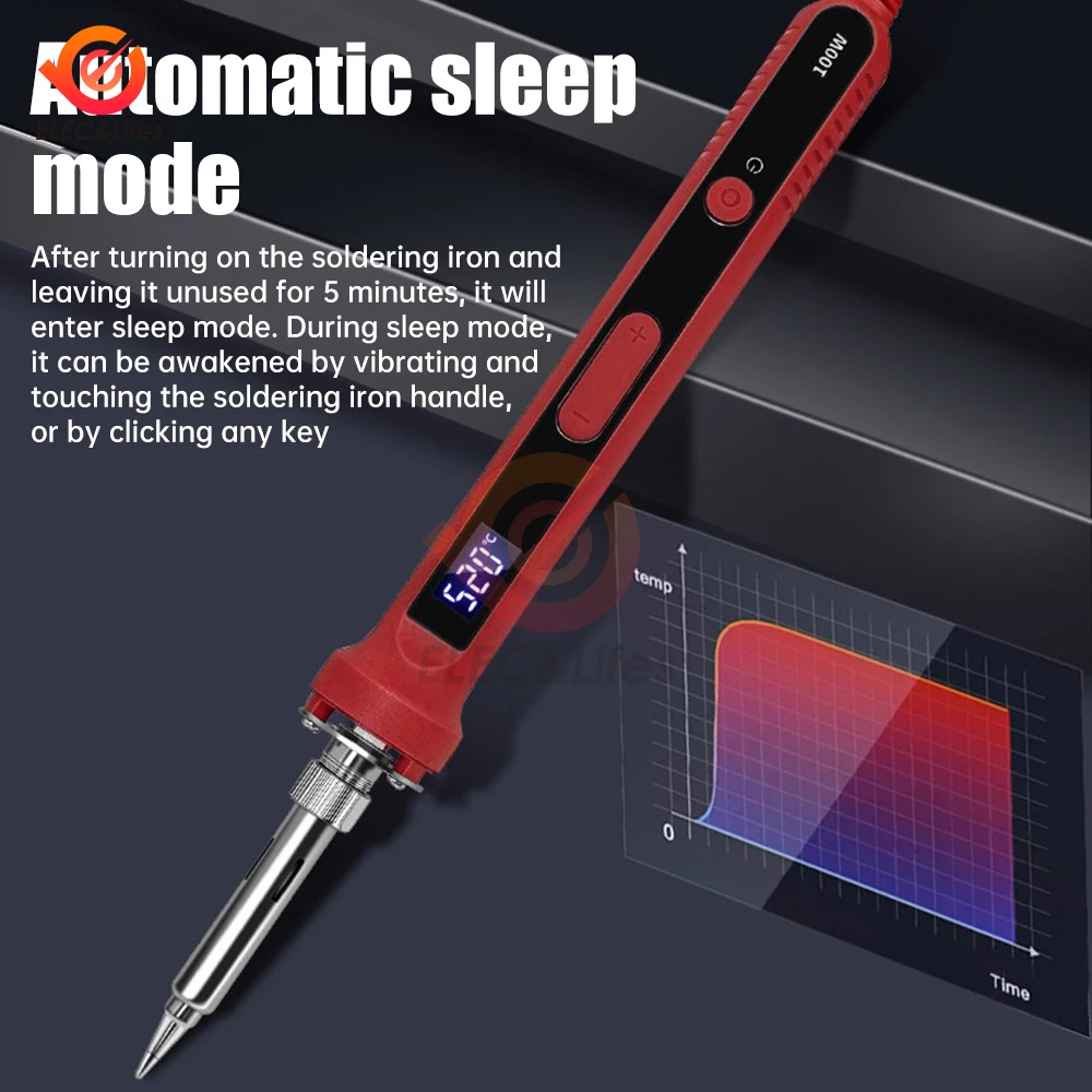 100W 220V 110V Adjustable Temperature Electric Soldering Iron Welding Heat Pencil Rework Repair Tools