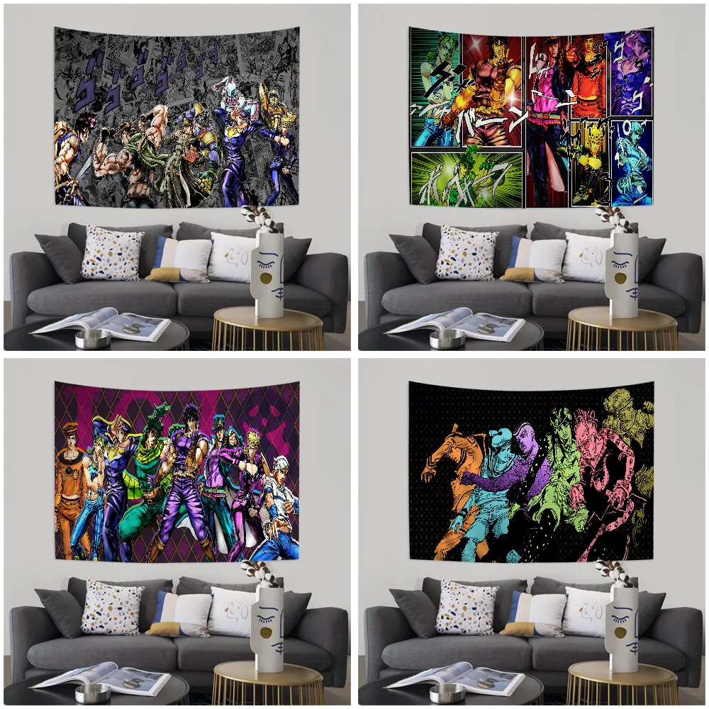 

Carpet JoJo S Bizarre Adventure Printed Large Wall Tapestry Hanging Tarot Hippie Wall Rugs Dorm Home Decor