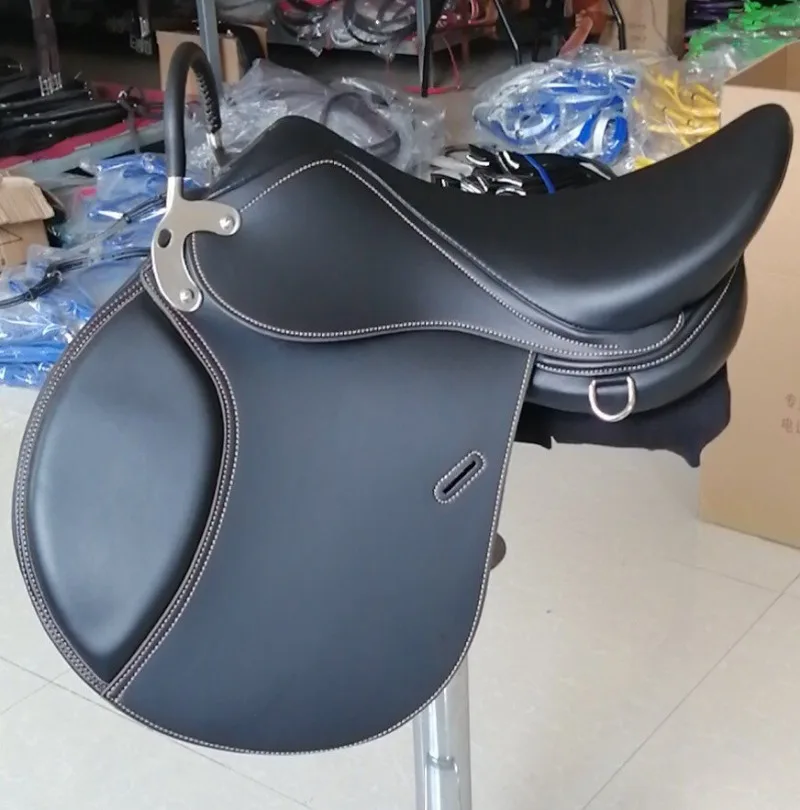 Horse Riding Tack Kit Full Set, Equestrian Bridle Reins Snaffle Bit Saddle Pad Girth Stirrup Straps Stirrups for Training