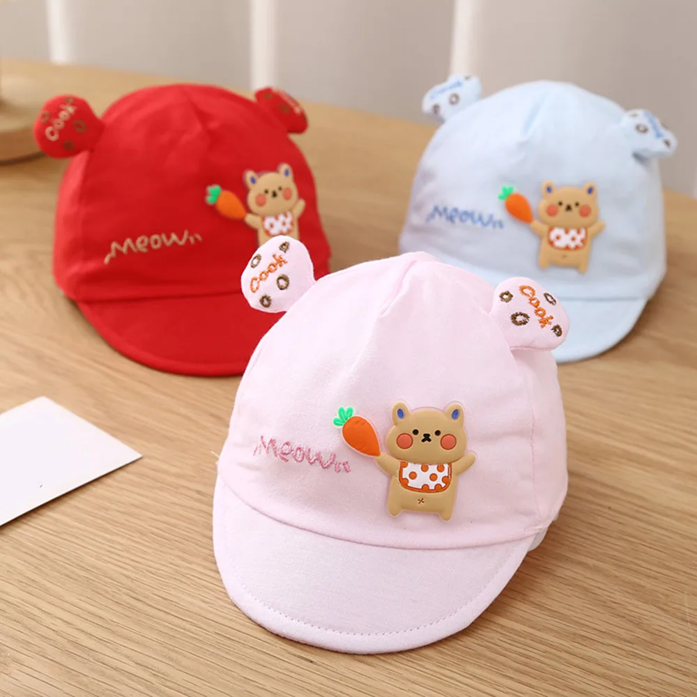 Ins Korean Baby Soft Eaves Caps 0-3 Months Spring And Summer Thin Sun Protection Baby\'s Hats