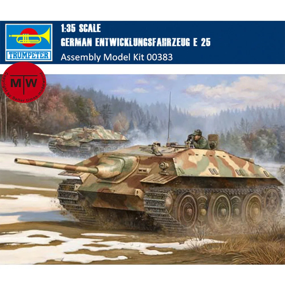 

Trumpeter 00383 1/35 Scale German Entwicklungsfahrzeug E-25 Tank Military Plastic Assembly Model Kits