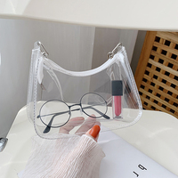 Transparent Vintage Handbag Crossbody Bag for Women Candy Color Fashion Mini Shoulder Messenger Bag PVC Jelly Tote Underarm Bag
