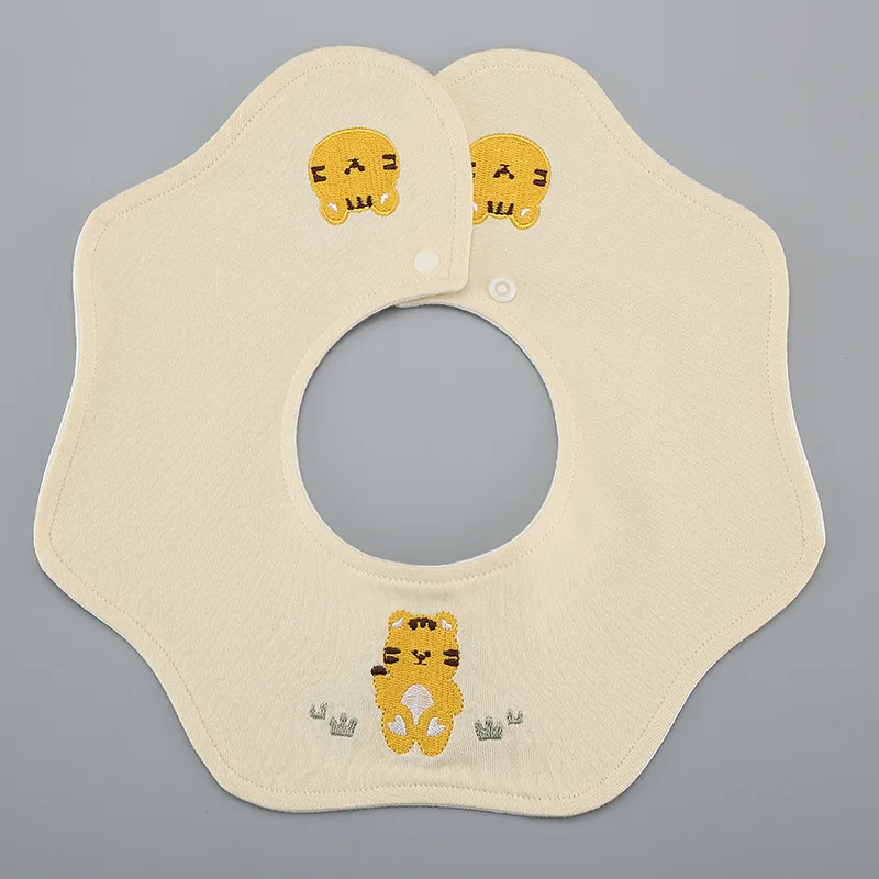 Summer Cotton Waterproof Baby Bibs New Embroidery Infant Bib Newborn Burp Cloths for Kids Boys Girls Soft Feeding Saliva Towel