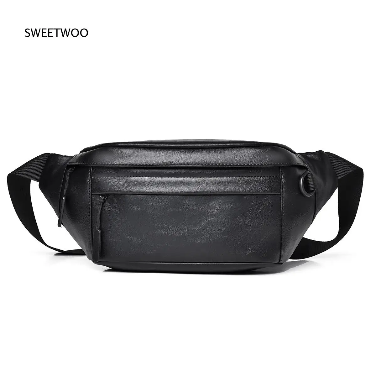 Vintage PU Leather Chest Fanny Pack for Men Adjustable Strap Crossbody Sling Bag Casual Daily Waist Pouch