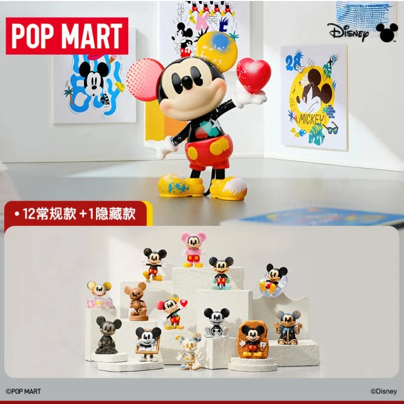 POPMART-caja ciega de la serie Creatividad sin límites de Mickey de Disney, bolsa de adivinación, juguetes, figura de Anime Kawaii, caja misteriosa, adornos de escritorio