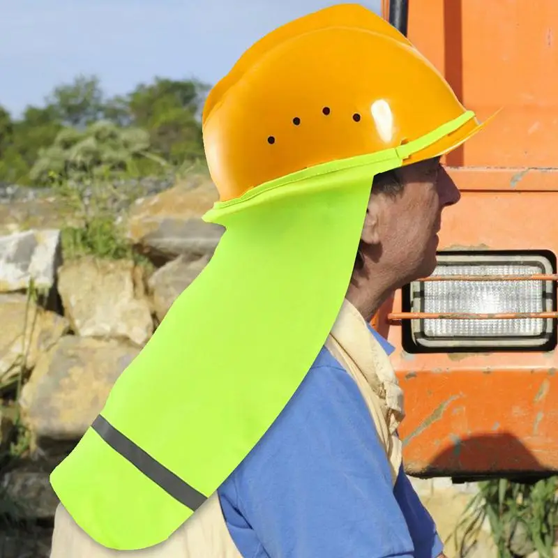 Hardhat-parasol de malla reflectante para el cuello, sombrero duro transpirable, protección para el cuello, visera para trabajos en edificios