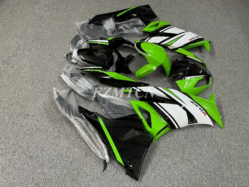 4Gifts New ABS Fairings Kit Fit For KAWASAKI ZX-6R ZX6R 636 2009 2010 2011 2012 09 10 11 12 Bodywork Set Custom White Green