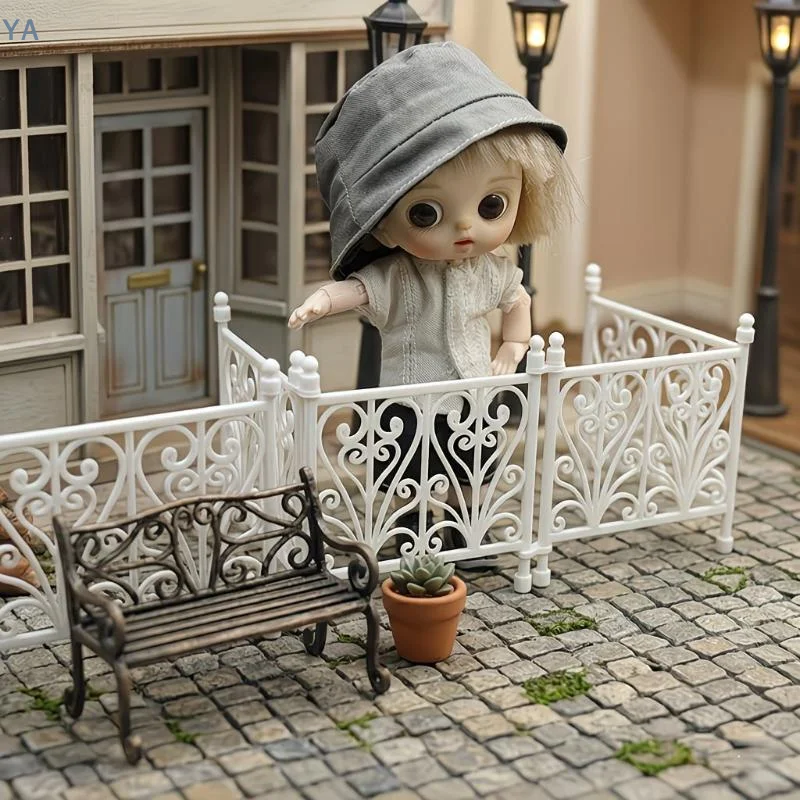 【SA】【AN】DollHouse Carved Fence Guardrail Miniature Model DIY Scene Ornaments And Photography Props Micro Landscape Home Decor