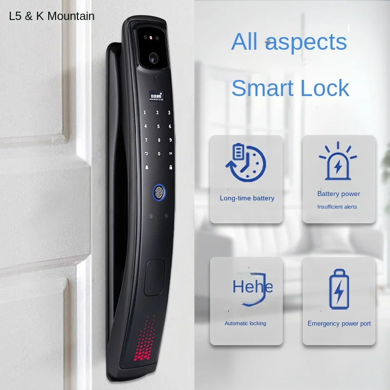 Smart Hd Large Screen 3d Face Recognition Multiple Unlocking Methods Graffiti Remote Unlock Fingerprint Password Door Lock