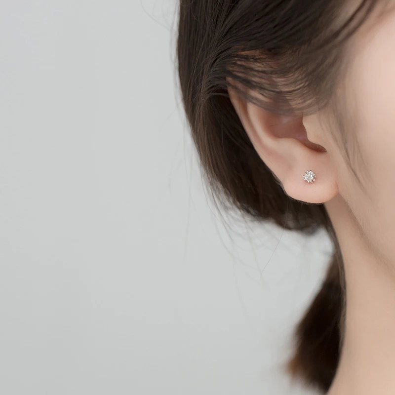 Modian Genuine 925 Sterling Silver Blooming Dandelion Exquisite Stud Earrings for Women Gift Fashion Plant Ear Pin Fine Jewelry