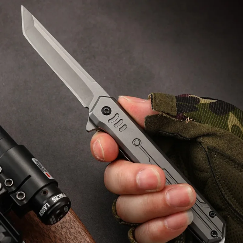 2024 New M390 Steel Folding Knife, High Hardness Pocket Knife with Sheath, Multi Knife EDC Survival Knife