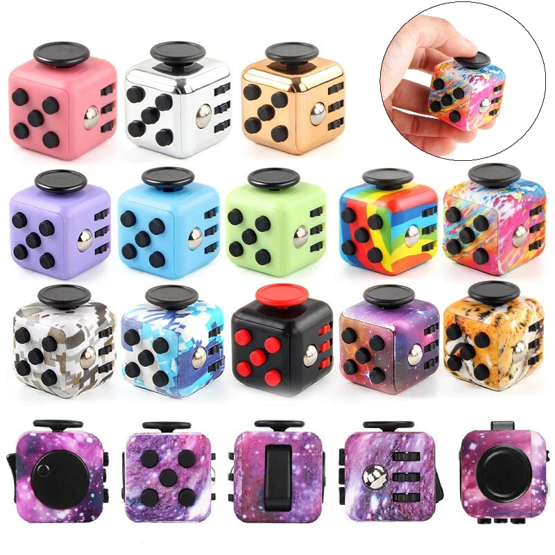 Kostka antystresowa 6w1, spinner do rąk, zabawka antystresowa/antykojąca lęk, zabawki antystresowe dla dzieci, nastolatków, dorosłych - 3,4 cm, 40 g, różne kolory