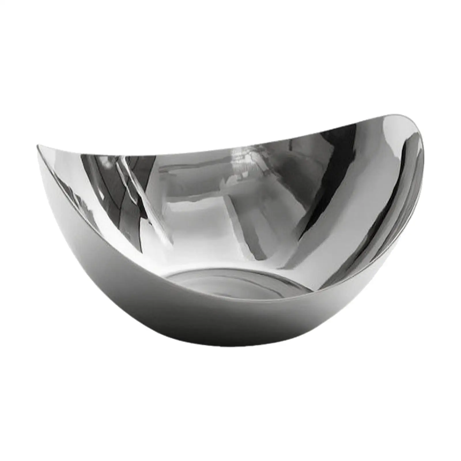 Egg-Shell Shaped Stainless Steel Bowl Polished Stainless Steel Fruit Bowl Reflective for Living Room, Tabletop