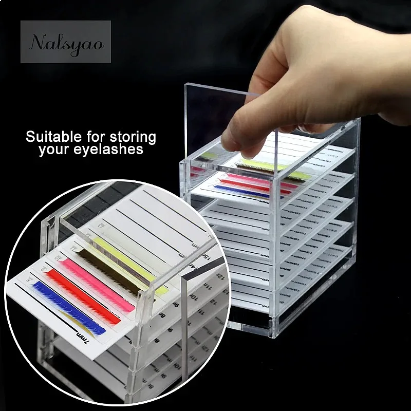 5 Layer Acrylic Eyelash Storage Box False Eyelash Organizer Tray Grafting Lash Display Case High Grade Flowering Lash Holder