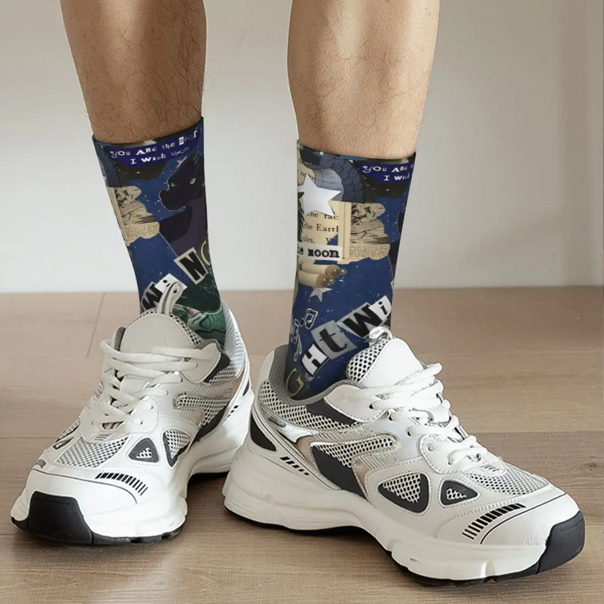 Носки Wings Of Fire Tsunami Glory And Sunny Dragon, забавные чулки унисекс, средние мягкие носки для скейтборда, осенние нескользящие носки