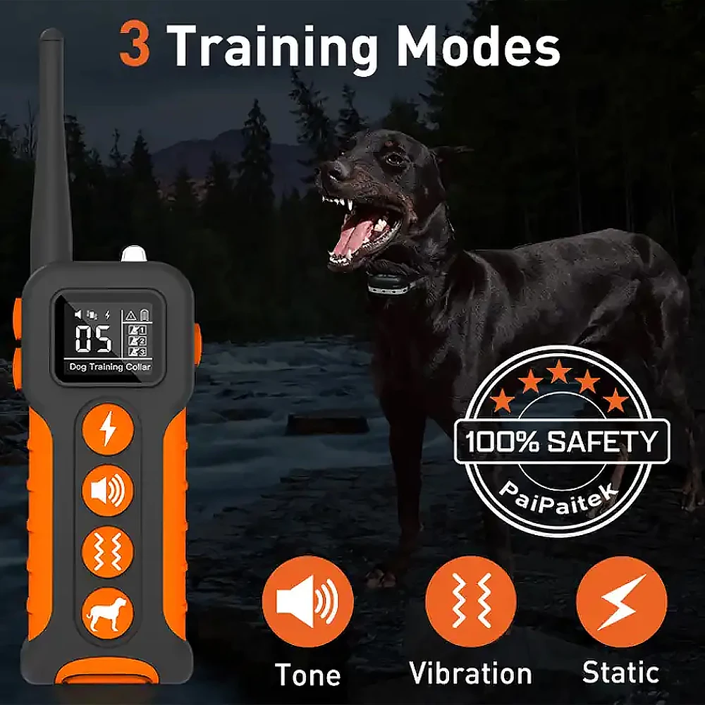 Dog Shock Collar,3300ft Electric Dog Training Collar with Remote for Large Medium Small Dogs,IPX7 Waterproof Rechargeable