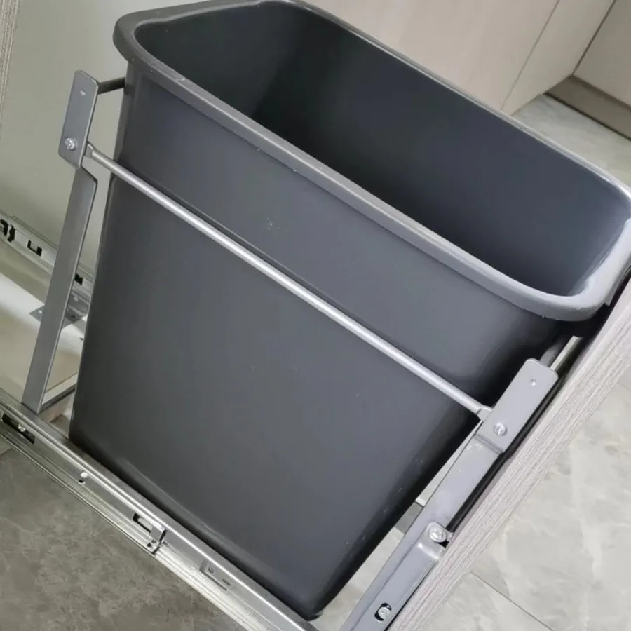 Factory Direct 2026 trash can in the cabinet, pull the basket, organize and store in the cabinet