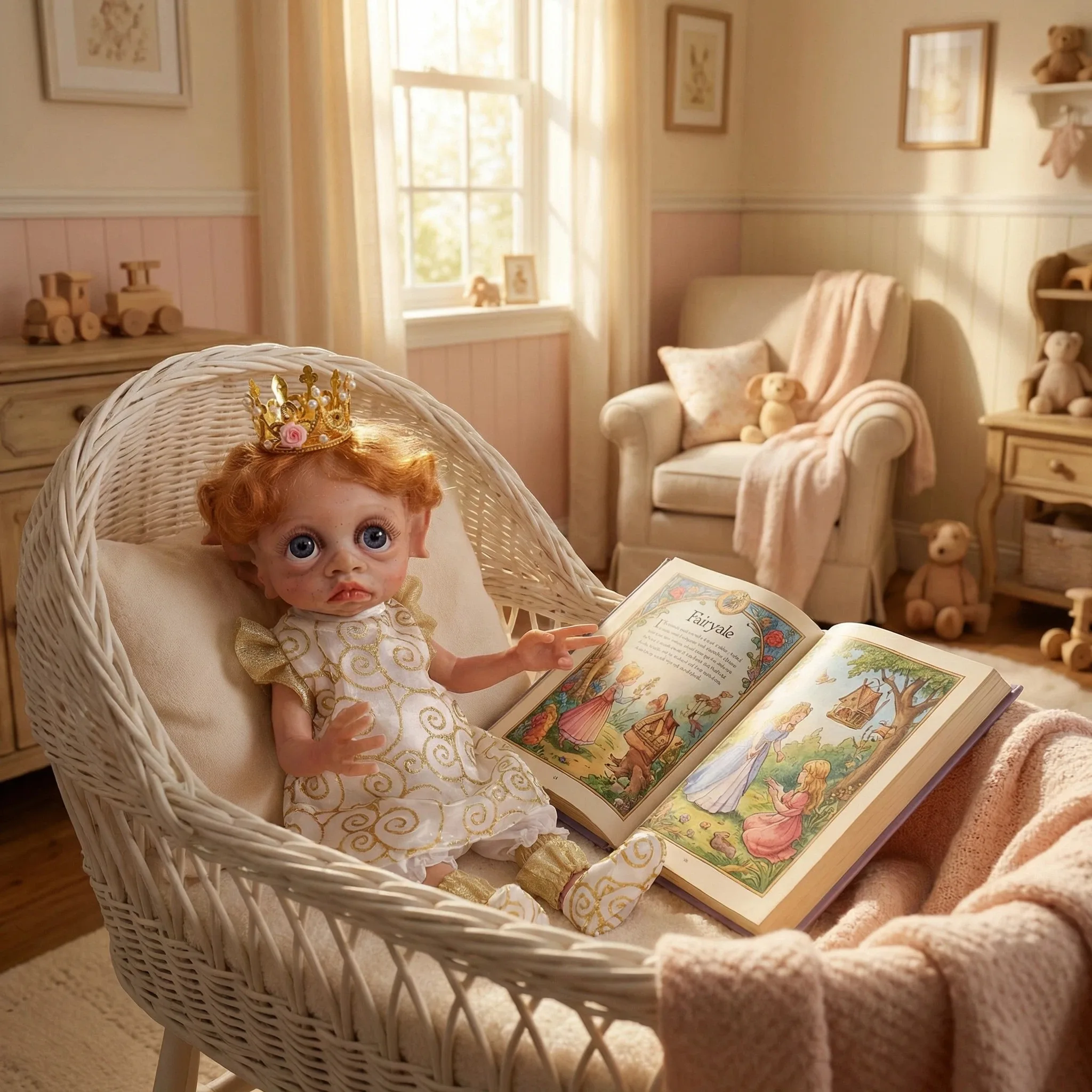 

Кукла-фея ручной работы 42 см (17 дюймов) с дизайном «Красивые веснушки» - Коллекционная кукла-фея для девочек - Фантазийная художественная коллекция «Ангел-малыш» F