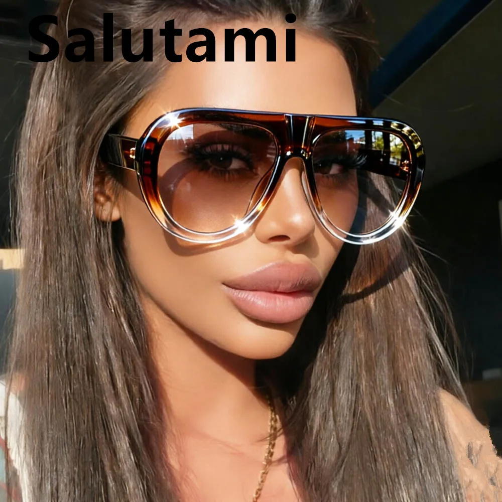 Vintage Large Frame Oval Sunglasses for Women New Fashion Outdoor Holidays Driving Sun Glasses Ladies Uv400 Eyewear Cat Eye