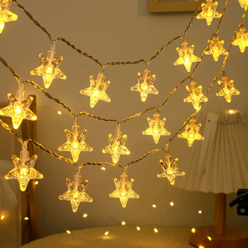 Y2K 10M 80LEDS Battery Bubble Stars LED String Lights Indoor Party Home Decoration Lights Curtains Room Wedding 553