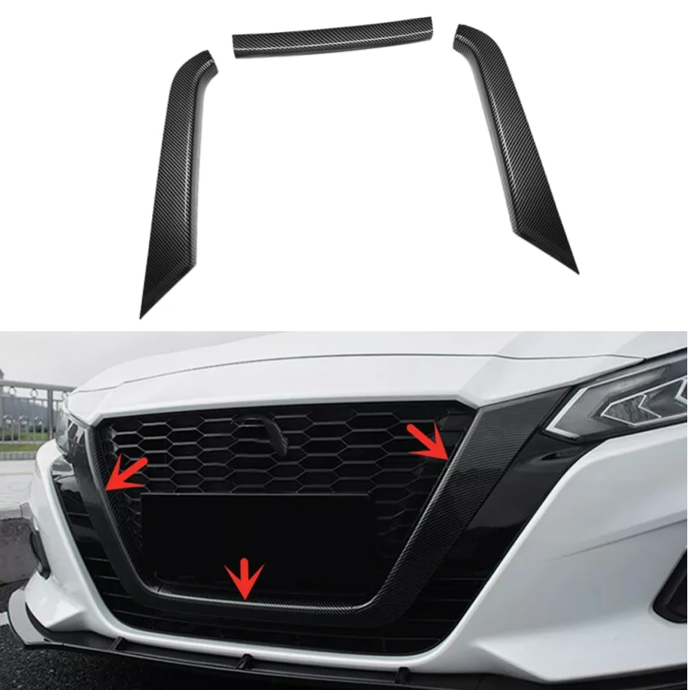 Front Grille Trim Molding Outer Decor Frame Strip Sticker U Center Grid For Nissan Altima 2019 2020 2021 2022 2023 2024