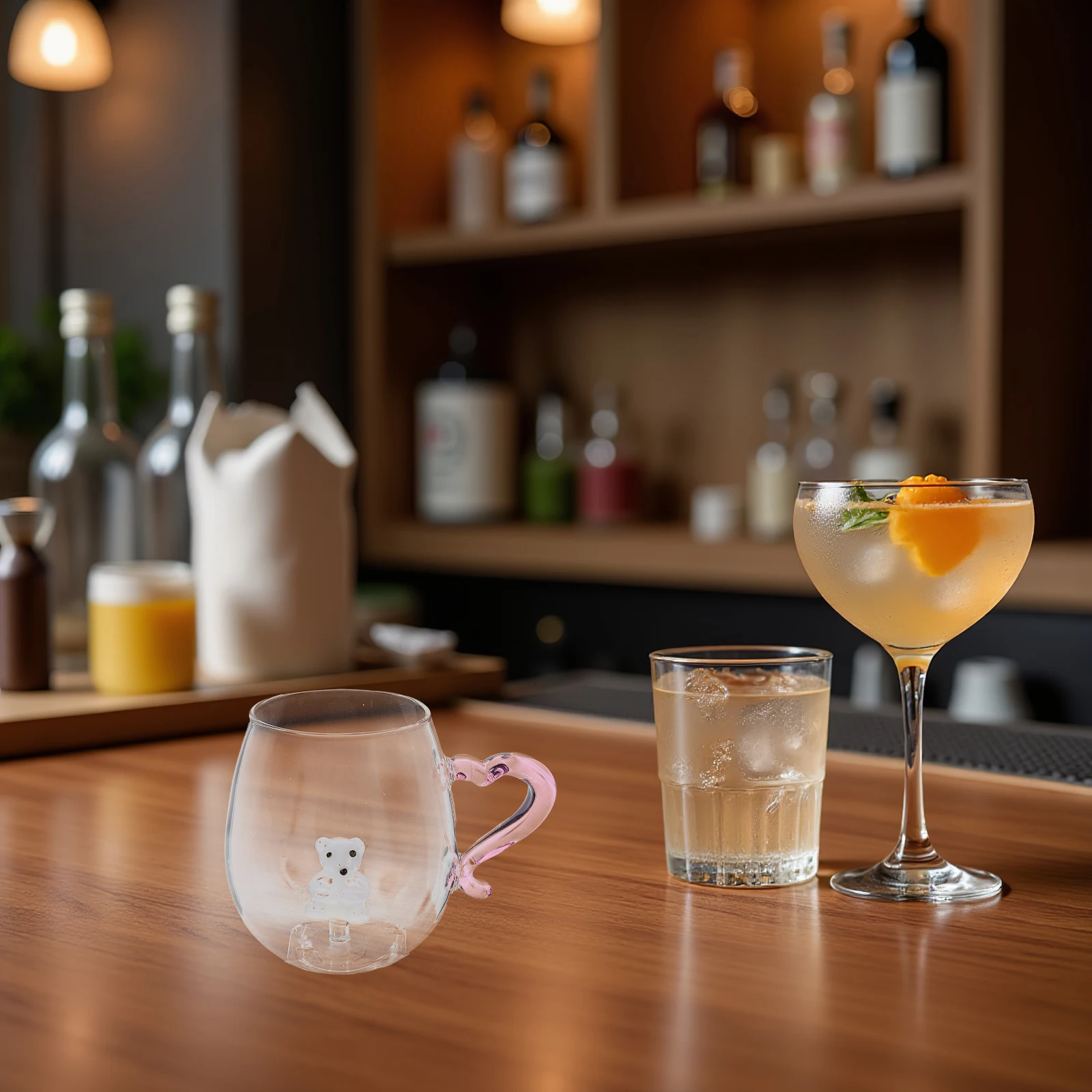 

Clear 400ml Glass Mug Christmas Coffee Cup Heart Handle Hot Chocolate Tea Beverage Holiday Decor