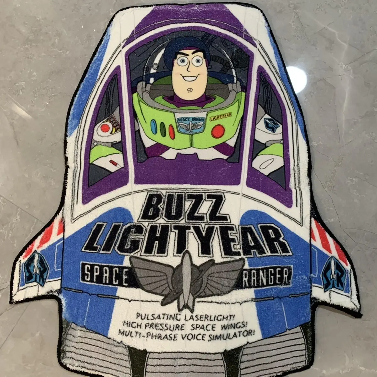 Toy Story Buzz Lightyear Plush Rug Cartoon Anime Buzz Lightyear Spacecraft Carpet Kids Bedroom Decorative Rug Home Decor