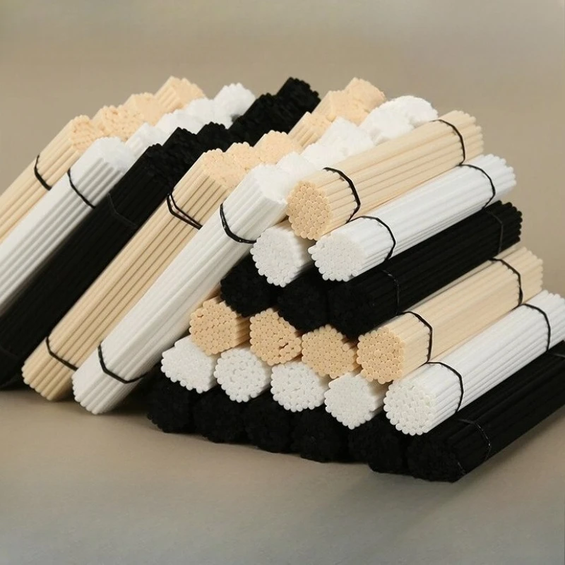50/100/200pcs Fiber Reed Diffuser Sticks Set 3mm 8inch Aromatherapy Diffuser Sticks for Bedroom Office Air Freshener Fragrance