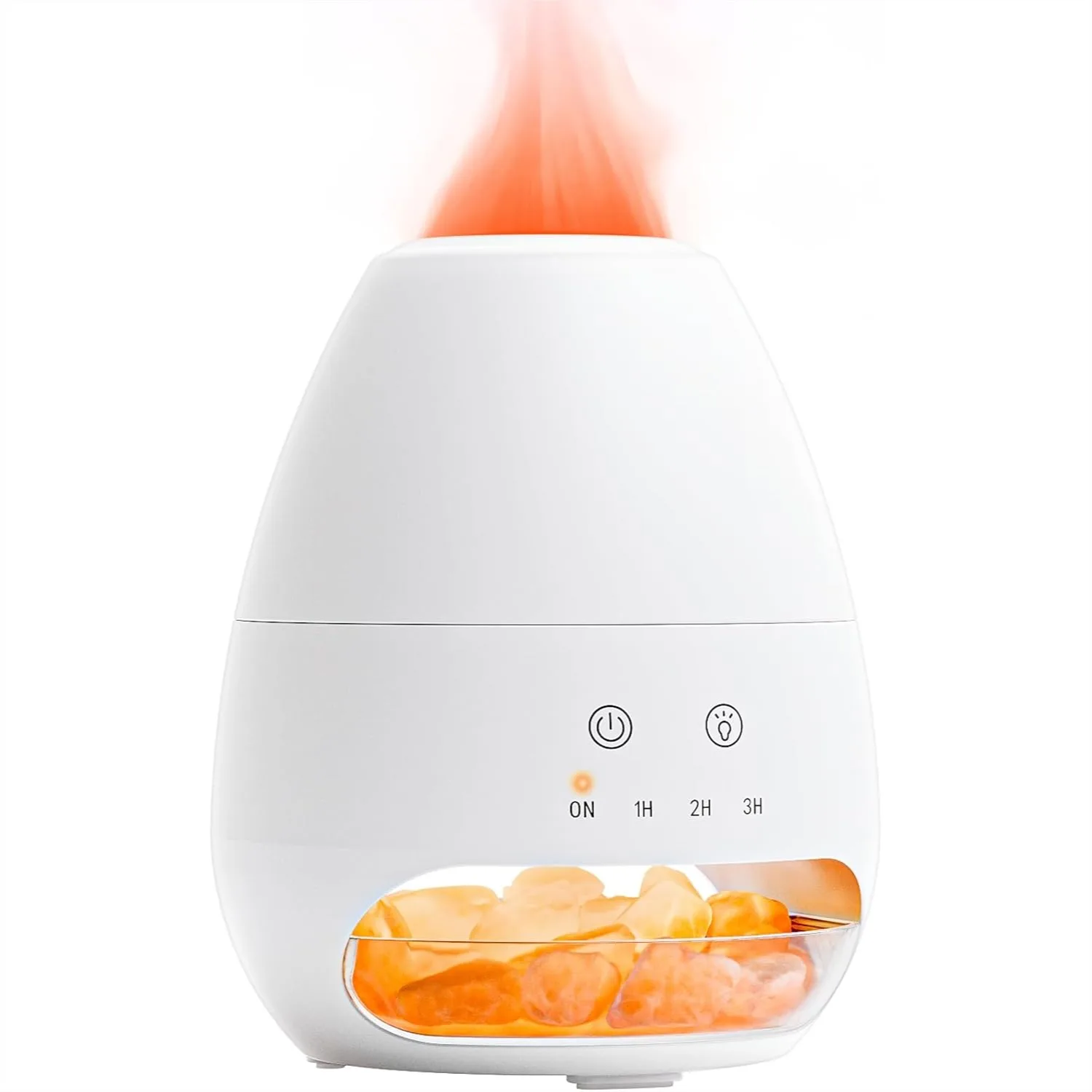 

Ultrasonic Essential Oil Diffuser with Himalayan Salt Rock, 2 Color Flame Effect, Auto Shut Off, 100ML for Home Office