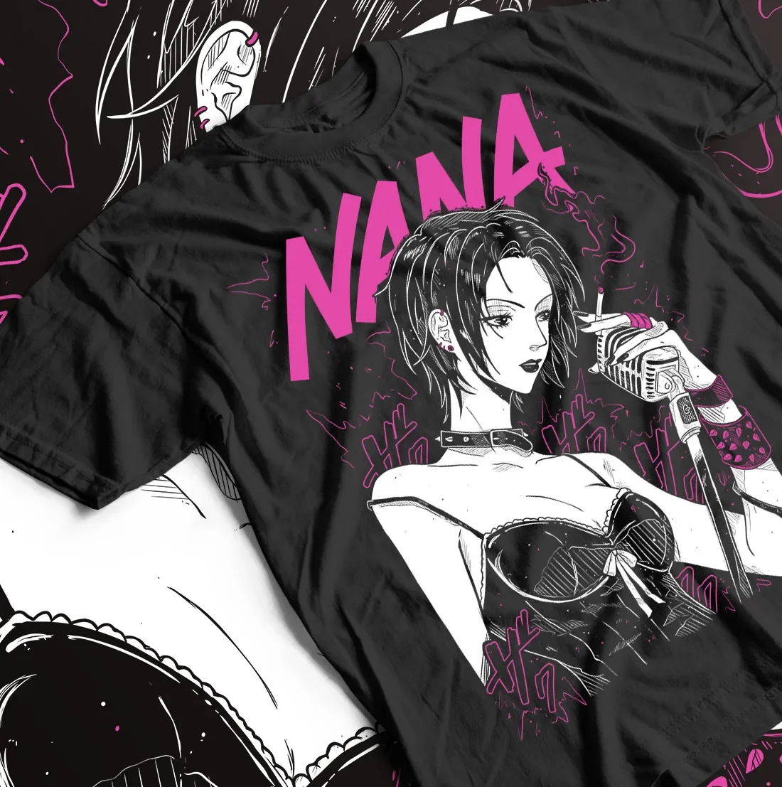 Nana Osaki T-Shirt Black Stones Funny Girl Kawaii Graphic Black Shirt All Sizes