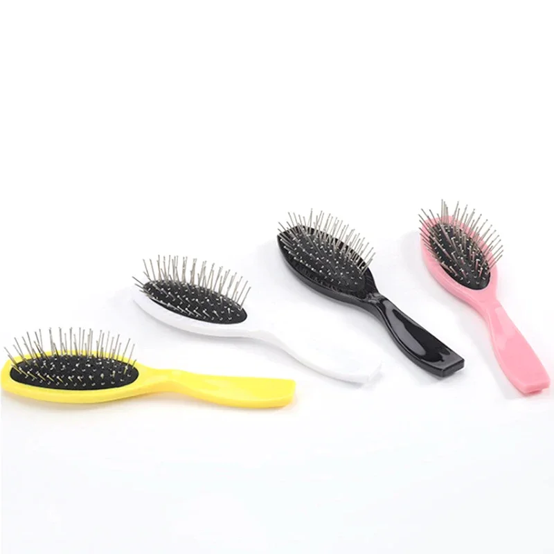 Peluca con pasador de acero para mujer, peines de bolsillo de dientes anchos, peine de Metal para desenredar, Mini cepillo de pelo de viaje para hombre, potente desenredante, antiestático