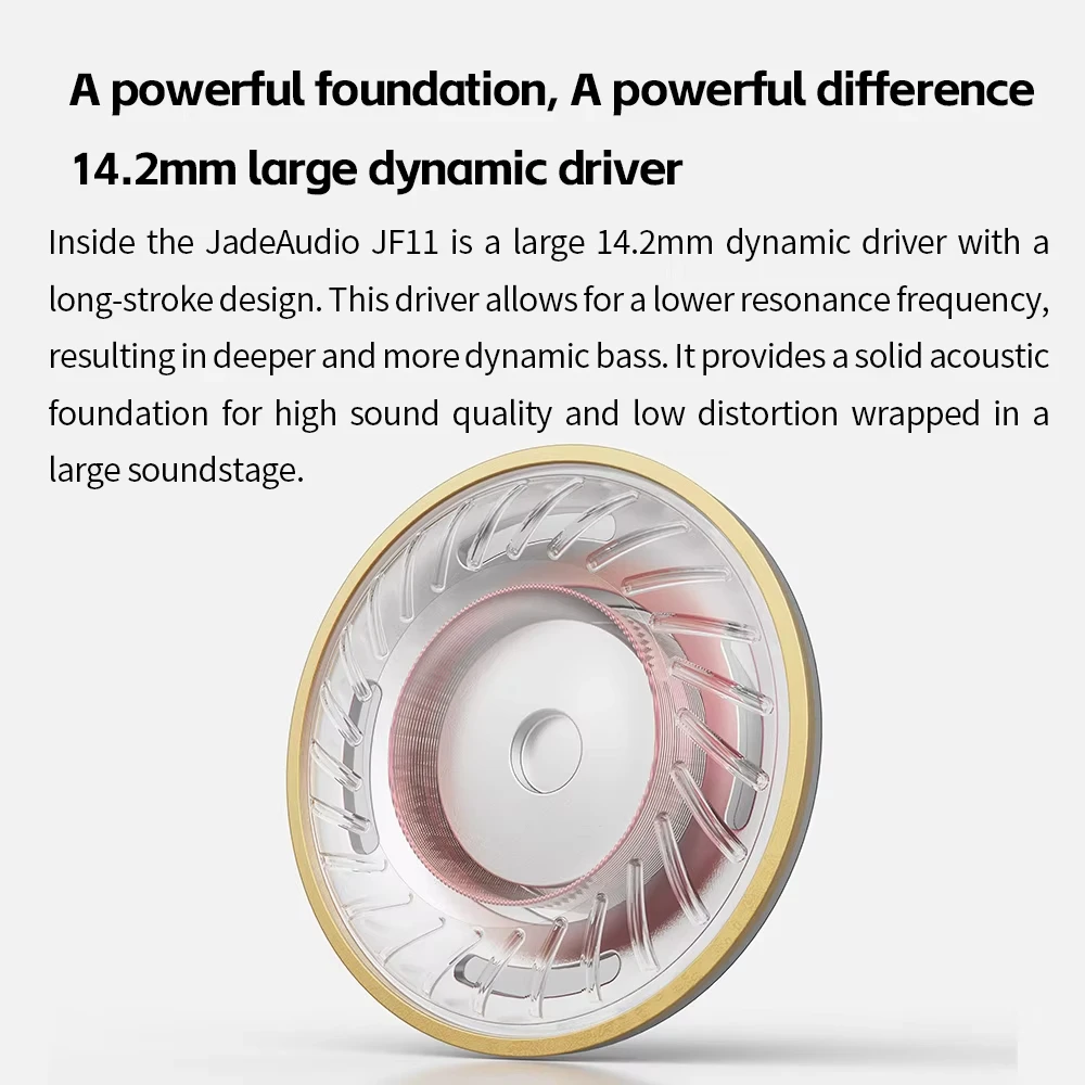 FiiO JF11 Wired HiFi Earphone 14.2mm Large Dynamic Driver Tactile Side Identification Design Music Headset Custom Gmaing Earbuds