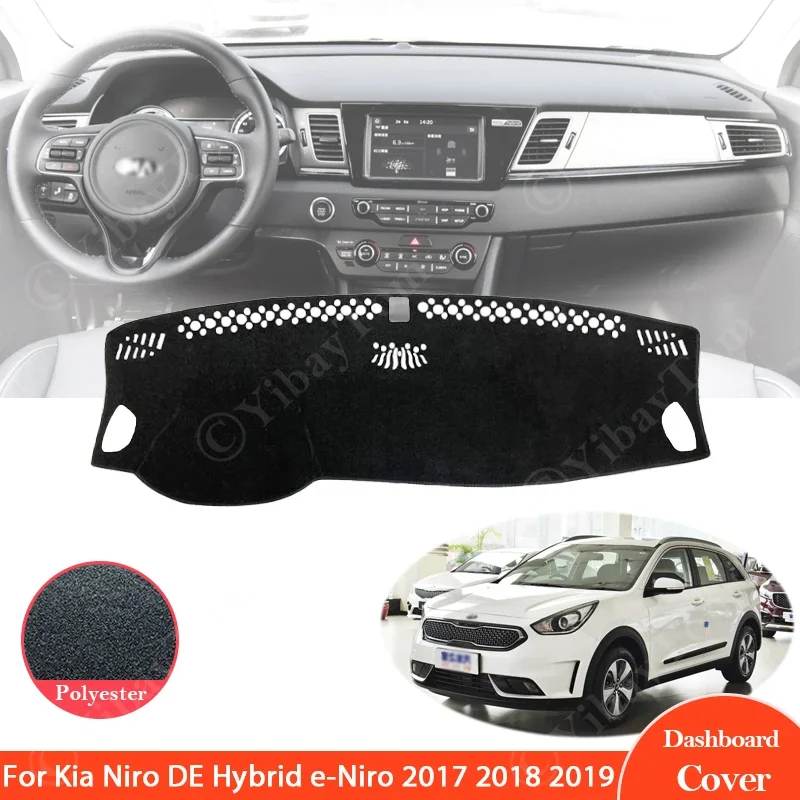 For Kia Niro DE Hybrid e-Niro 2017 2018 2019 Car Accessories Dashboard Cover Dash Board Mat Carpet Pad Sunshade Cushion Anti-UV