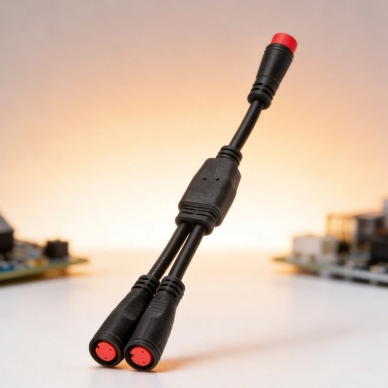 E65E Julet 2Pin Extension Wire Julet 2Pin Y-Splitter Cable for Scooter Power or Wiring, 1-to-2 Branch Adapter with Tinned