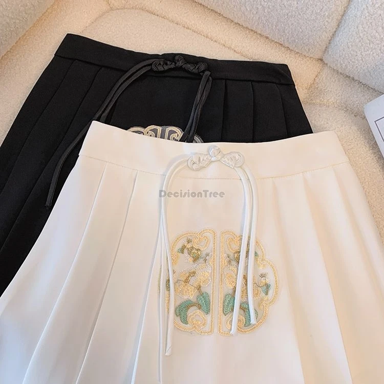 2024 new chinese national style short skirt women spring summer new vintage skirt short a-line embroidered elegant skirt w637