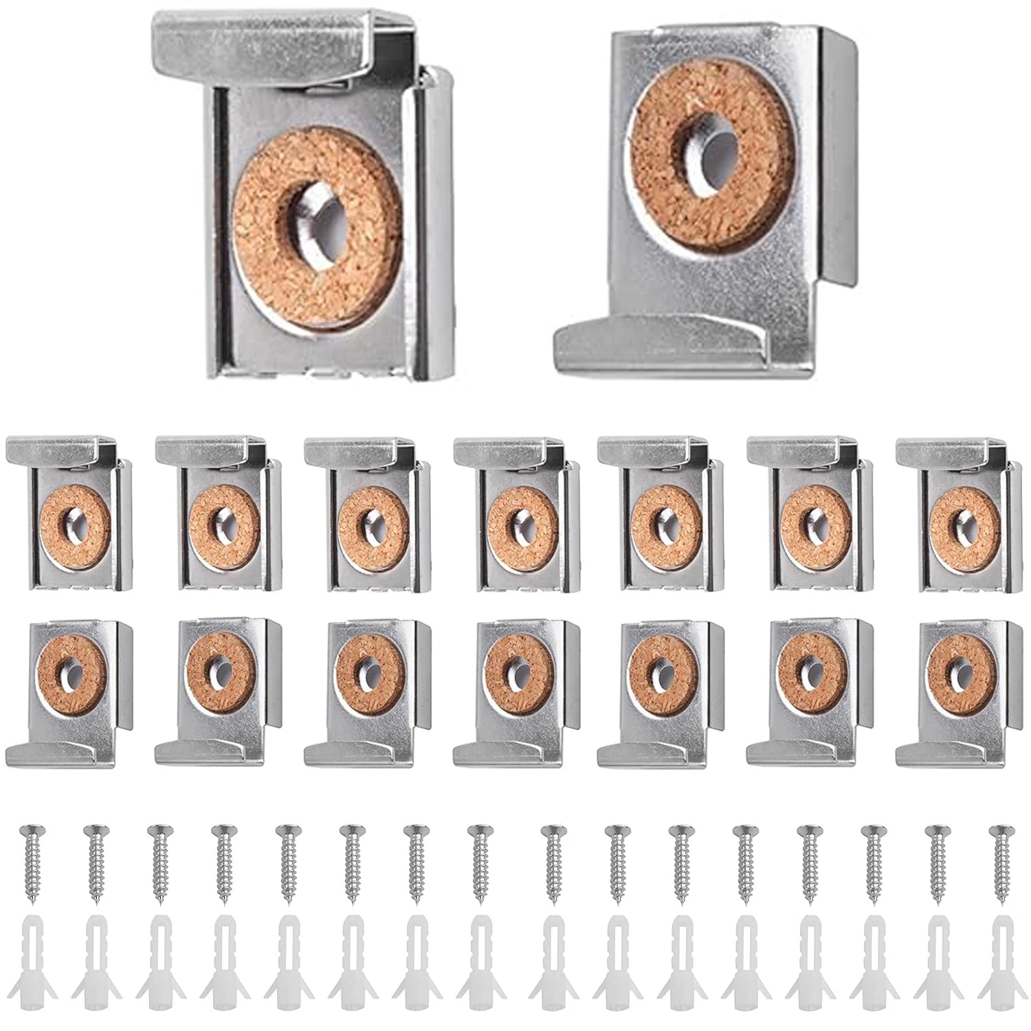 

Набор креплений для зеркал, 4 комплекта металлических пружинных зажимов для зеркал без рамы с винтами и дюбелями