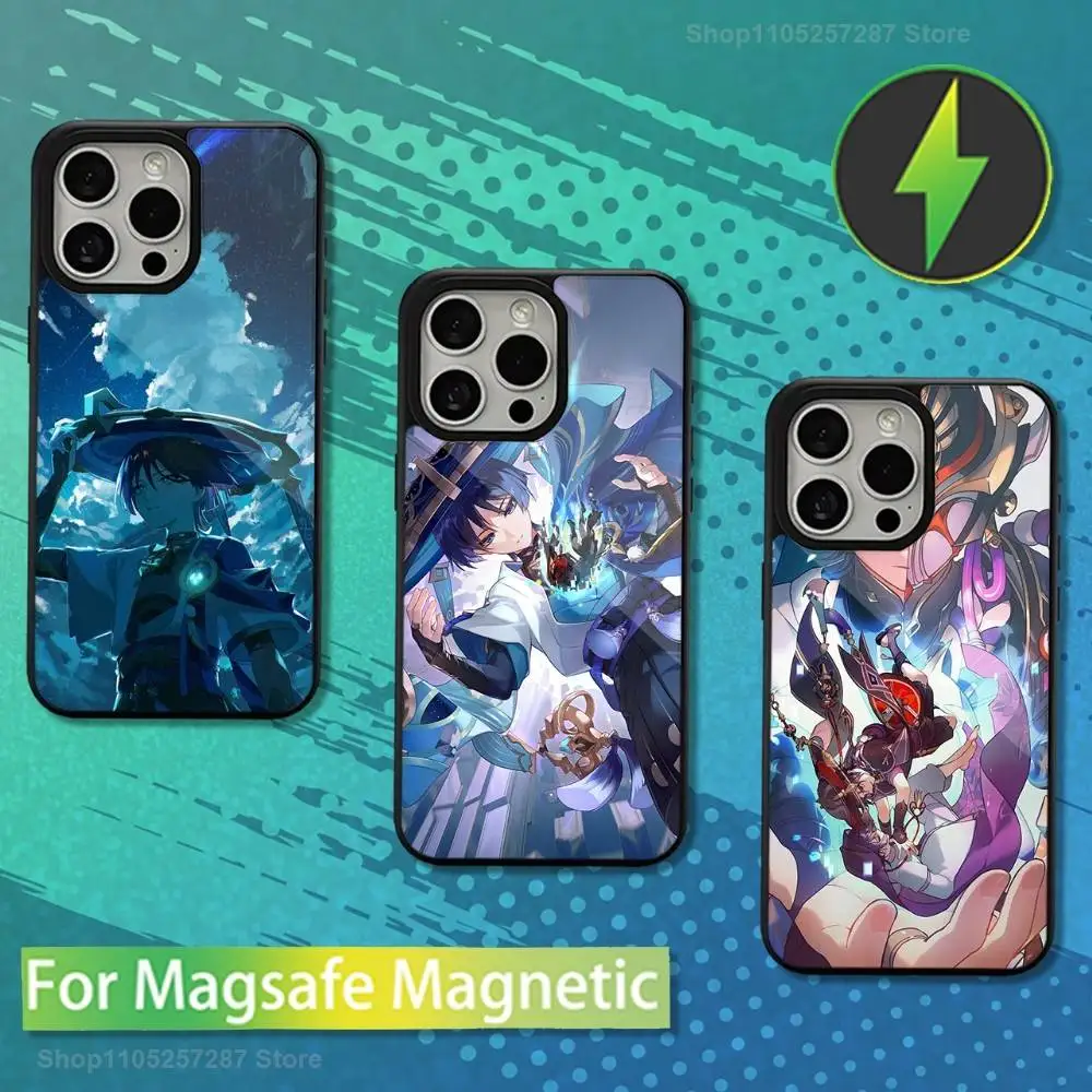 

S-ScaraMouche Genshin Impact For iPhone 17,12,11,16,15,13,14,Pro,Max,Plus,Mini, For Magsafe,Magnetic Wireless Charging Case